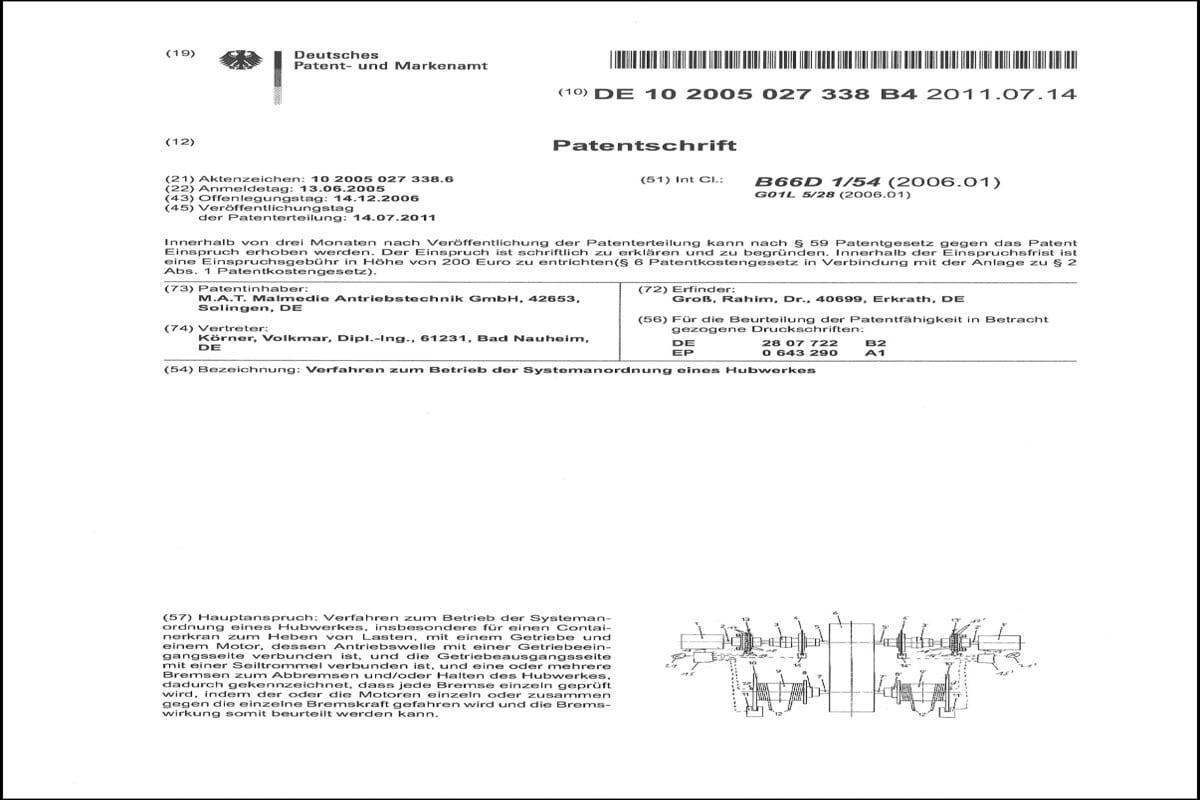 Germany: DE10 2005 027 338